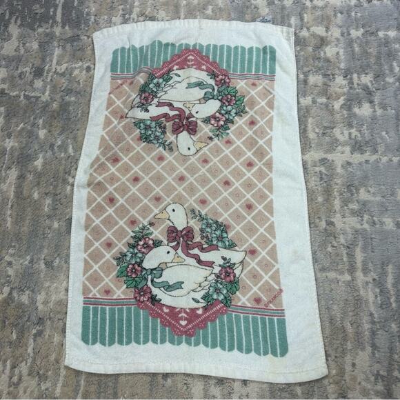 Vintage Christmas Country Geese Kitchen Towels Dishcloths Set of 5 1990s - Picture 2 of 6